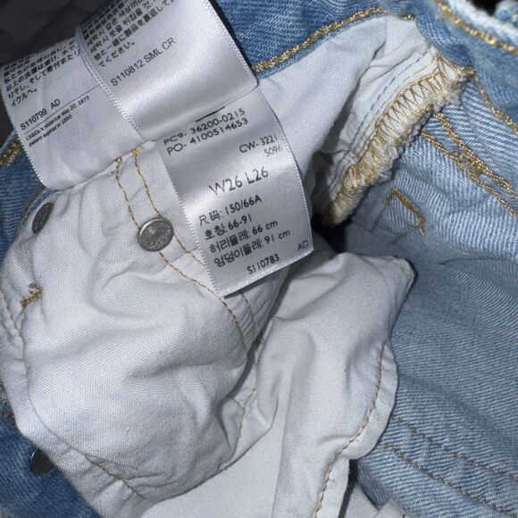 Levis 501 Jeans Womens 26x26 Blue Denim Straight Leg Buttonfly Retro - Picture 6 of 10